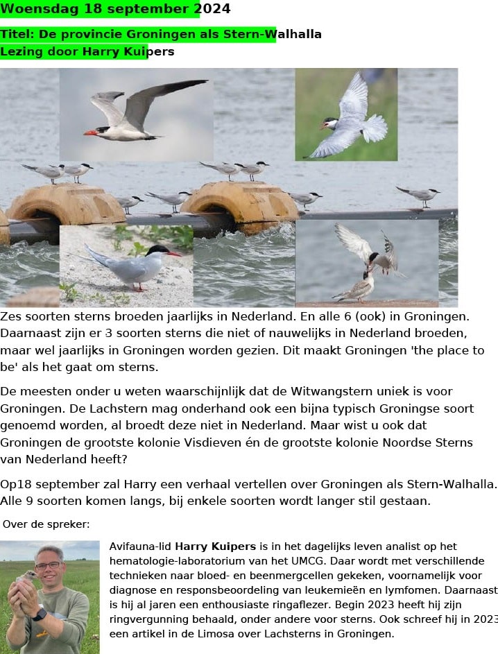 lezing avifauna 18 september